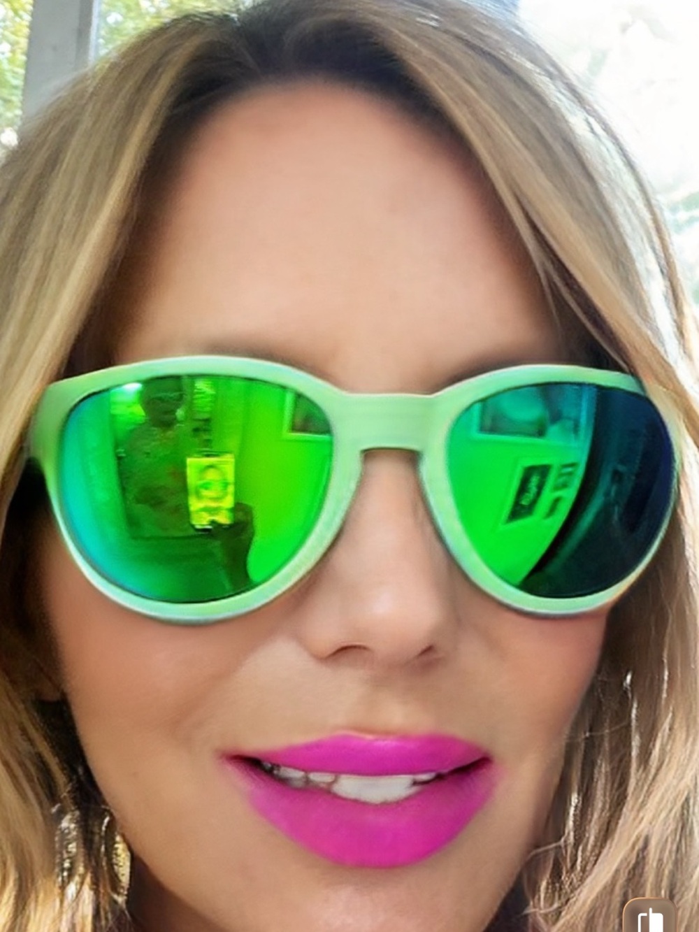 Scott Women's Green Mirrored Lens Sunglasses with Black Frame